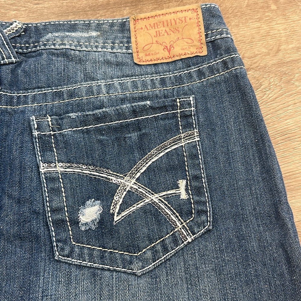 Y2K Amethyst Jean mini skirt junior size 11 - Picture 4 of 6